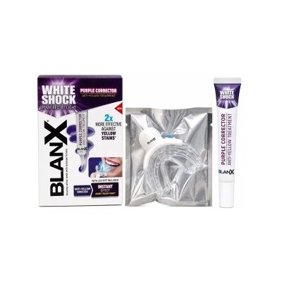 BlanX White Shock Purple Corrector kit de albire dentară Anti-Yellow Treatment + LED 20 ml BlanX White Shock Purple Corrector kit de albire dentară Anti-Yellow Treatment + LED 20 ml