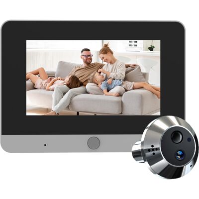 Secutek Vizor digital pentru ușă cu înregistrare RH-PD16, ecran de 5", audio bidirecțional, WiFi și detector de mișcare – Tuya Secutek Vizor digital pentru ușă cu înregistrare RH-PD16, ecran de 5", audio bidirecțional, WiFi și detector de mișcare – Tuya