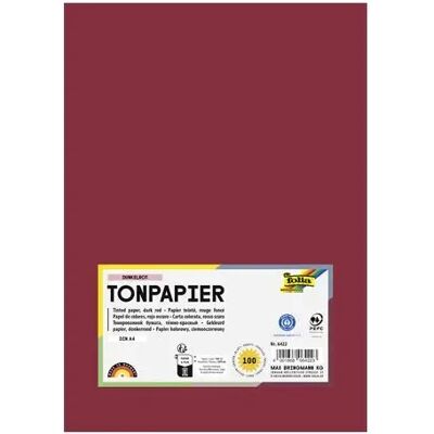 4001868064223 FOLIA Color hârtie A4 130g 100 lap roșu-închis 4001868064223 FOLIA Color hârtie A4 130g 100 lap roșu-închis