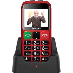 EasyPhone ET EVOLVEO, telefon mobil pentru seniori roșu cu suport de încărcare EasyPhone ET EVOLVEO, telefon mobil pentru seniori roșu cu suport de încărcare