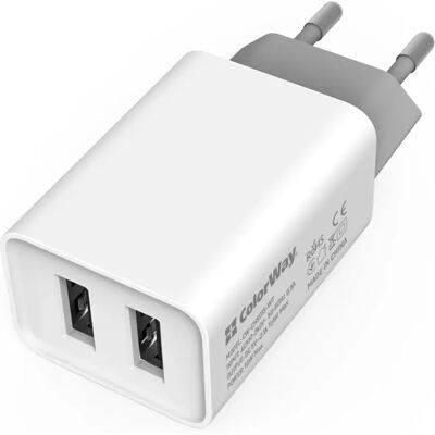 COLORWAY - CW-CHS015-WT - Alb - 2 USB - Încărcător USB COLORWAY - CW-CHS015-WT - Alb - 2 USB - Încărcător USB