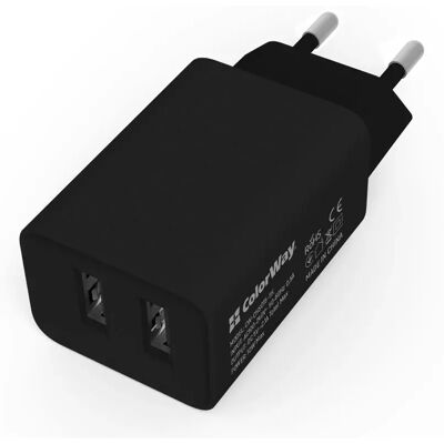 4823108607409 COLORWAY AC Charger 2USB AUTO ID 2.1A (10W) negru 4823108607409 COLORWAY AC Charger 2USB AUTO ID 2.1A (10W) negru