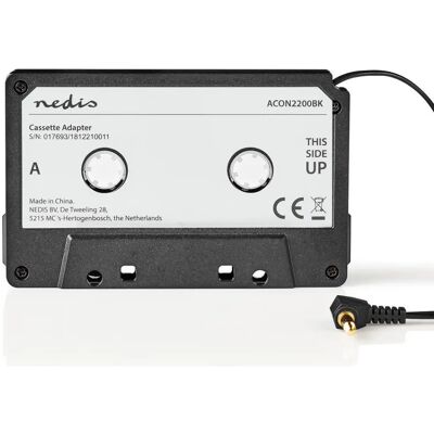 5412810309115 NEDIS ACON2200BK Adaptor casetă 3.5 mm priza Negru 5412810309115 NEDIS ACON2200BK Adaptor casetă 3.5 mm priza Negru