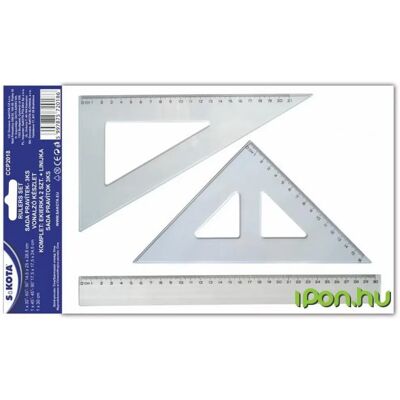 5997875720186 SAKOTA Set de riglă plastic 3 bucăţi 5997875720186 SAKOTA Set de riglă plastic 3 bucăţi