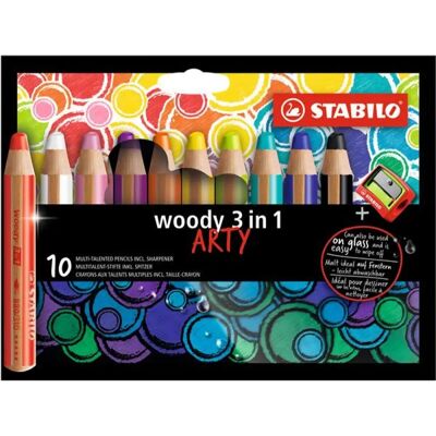 4006381557580 STABILO Color creion set rotund gros Woody ARTY 3in1 10 diferit culoare 4006381557580 STABILO Color creion set rotund gros Woody ARTY 3in1 10 diferit culoare