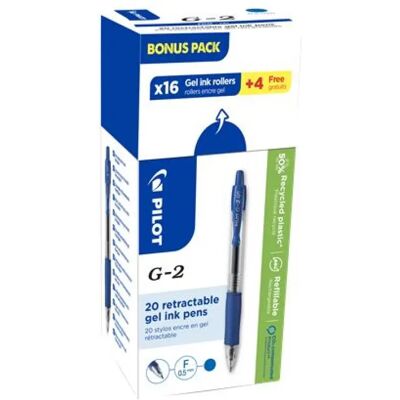 PILOT G-2 Bonus Pack Gel stilou 0.25 mm apasa butonul albastru PILOT G-2 Bonus Pack Gel stilou 0.25 mm apasa butonul albastru