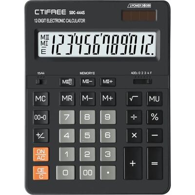 6927729004444 CTIFREE SDC-444S calculator 155x205mm 12 cifră dual power negru 6927729004444 CTIFREE SDC-444S calculator 155x205mm 12 cifră dual power negru