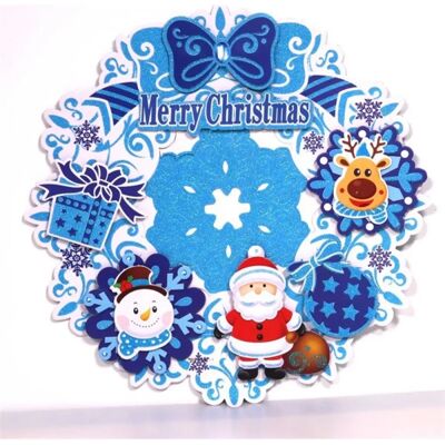 5999004615097 IRIS 3D de Crăciun coroană de flori modelat / 39x39cm carton / albastru decorare 5999004615097 IRIS 3D de Crăciun coroană de flori modelat / 39x39cm carton / albastru decorare