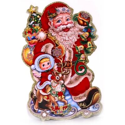 5999004615103 IRIS 3D Moș Crăciun modelat / 28x43cm karton decorare 5999004615103 IRIS 3D Moș Crăciun modelat / 28x43cm karton decorare