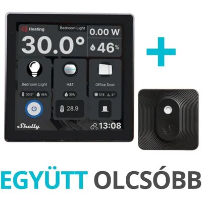 3800235264904 SHELLY Wall Display panou de control negru + BLU H&T termometru și pára senzor 3800235264904 SHELLY Wall Display panou de control negru + BLU H&T termometru și pára senzor