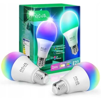 5907772033159 NOUS P3 inteligent Tuya Wi-Fi RGB bec E27 2buc 5907772033159 NOUS P3 inteligent Tuya Wi-Fi RGB bec E27 2buc