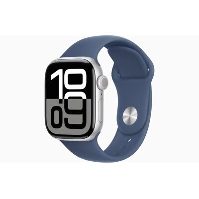 Apple Watch Series 10 Cellular 42mm argint aluminiu toc - curea sport M/L denim Apple Watch Series 10 Cellular 42mm argint aluminiu toc - curea sport M/L denim