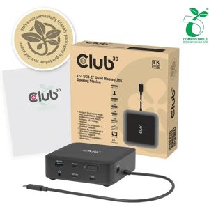 Club 3D CSV-2542 12-1 USB-C Quad DisplayLink Docking Station Club 3D CSV-2542 12-1 USB-C Quad DisplayLink Docking Station