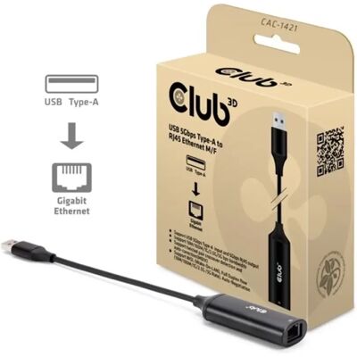 8719214473334 CLUB3D CAC-1421 USB 3.1 UTP Convertor 5Gbps negru 8719214473334 CLUB3D CAC-1421 USB 3.1 UTP Convertor 5Gbps negru