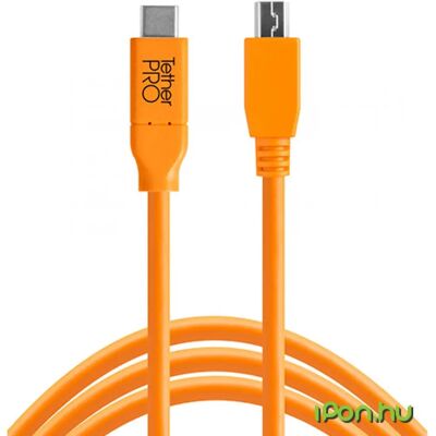TETHERTOOLS USB-C to 2.0 Mini-B 8-Pin 4.6m portocale TETHERTOOLS USB-C to 2.0 Mini-B 8-Pin 4.6m portocale