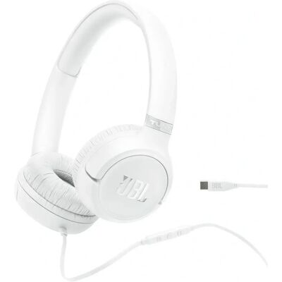 JBL Tune 530 USB-C cu cablu cască alb JBL Tune 530 USB-C cu cablu cască alb