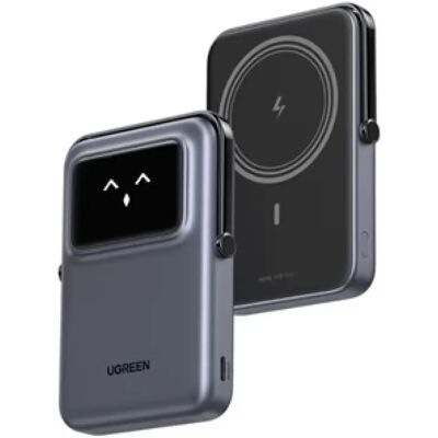 UGREEN Uno Robot Cablu fără magnetic Powerbank 10000mAh 20W gri UGREEN Uno Robot Cablu fără magnetic Powerbank 10000mAh 20W gri