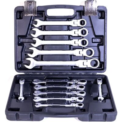OEM IRIS TOOLS GW-012-032 12 bucăţi de mână clichet combinat cheie set OEM IRIS TOOLS GW-012-032 12 bucăţi de mână clichet combinat cheie set