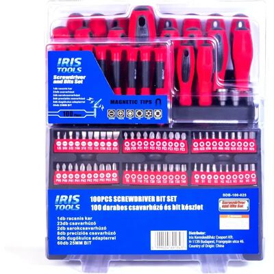 OEM IRIS TOOLS SDB-100-025 100 bucăţi şurubelniţă și bit set OEM IRIS TOOLS SDB-100-025 100 bucăţi şurubelniţă și bit set