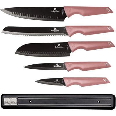 BERLINGER HAUS BH/2700 I-Rose Collection set cuțite magnetic cu cuier 6buc BERLINGER HAUS BH/2700 I-Rose Collection set cuțite magnetic cu cuier 6buc