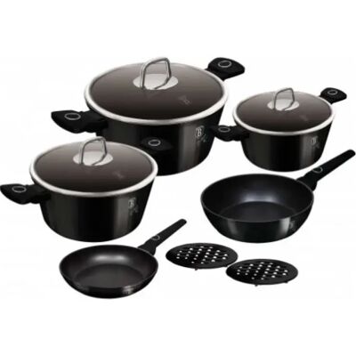 BERLINGER HAUS BH/8231 Set vase 10 cu părţi negru BERLINGER HAUS BH/8231 Set vase 10 cu părţi negru