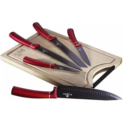 BERLINGER HAUS BH/2552NO Metallic Line Burgundy Edition 6 cu părţi Knife Set BERLINGER HAUS BH/2552NO Metallic Line Burgundy Edition 6 cu părţi Knife Set