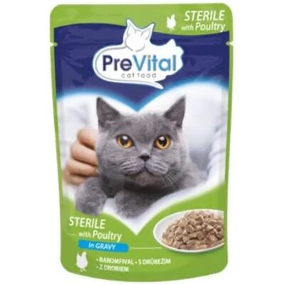 Hrana umedă PreVital - Pui pentru Pisici Sterilizate - 24x100g Hrana umedă PreVital - Pui pentru Pisici Sterilizate - 24x100g