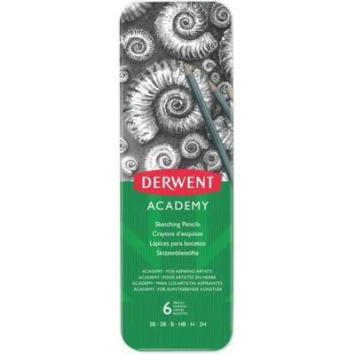 5028252269940 DERWENT Grafitceruza set metal cutie hexagonal Academy 6 diferit duritate 5028252269940 DERWENT Grafitceruza set metal cutie hexagonal Academy 6 diferit duritate