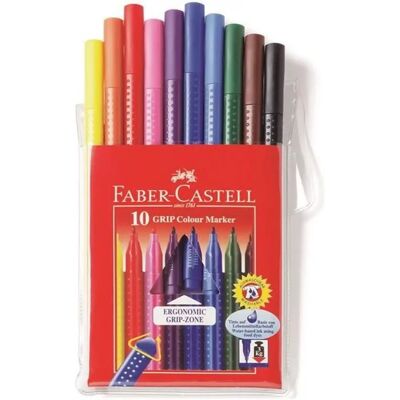 4005401553106 FABER-CASTELL Grip marker set 10db-os mixt de culoarea 4005401553106 FABER-CASTELL Grip marker set 10db-os mixt de culoarea