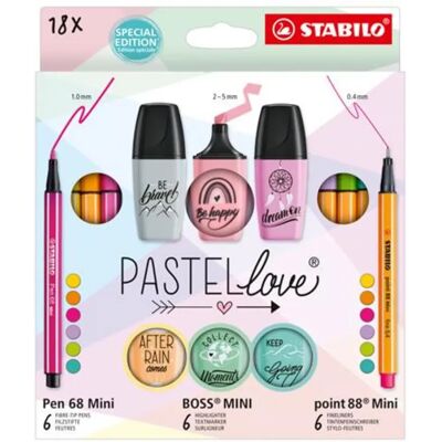 STABILO Mini World Pastellove Papetărie set STABILO 18 diferit culoare STABILO Mini World Pastellove Papetărie set STABILO 18 diferit culoare