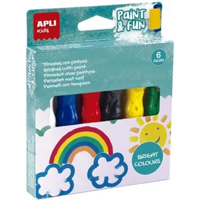 8410782194156 APLI Kids Paint&Fun Tempera set ecsetvégű tubusban 6 culoare 8410782194156 APLI Kids Paint&Fun Tempera set ecsetvégű tubusban 6 culoare