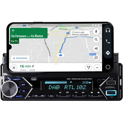8011000029955 TREVI SCD 5753 DAB radio auto okostelefontartóval DAB+/FM USB/SD 8011000029955 TREVI SCD 5753 DAB radio auto okostelefontartóval DAB+/FM USB/SD