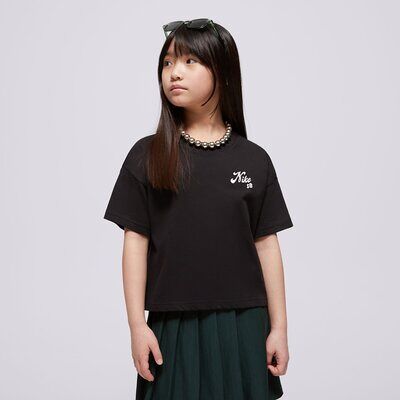 Tricou Crop Negru Nike - Copii - Casual și Sportiv Tricou Crop Negru Nike - Copii - Casual și Sportiv