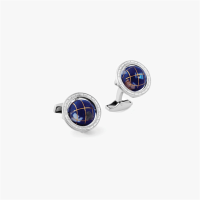 TATEOSSIAN Butoni argint masiv Globe Lapis TATEOSSIAN Butoni argint masiv Globe Lapis