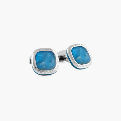 TATEOSSIAN Butoni argint masiv Apatite Doppione Cushion TATEOSSIAN Butoni argint masiv Apatite Doppione Cushion