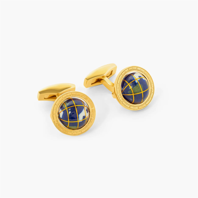 TATEOSSIAN Butoni argint masiv Globe Lapis Gold TATEOSSIAN Butoni argint masiv Globe Lapis Gold