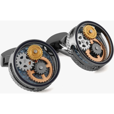 TATEOSSIAN Butoni Round Gear Carbon Fibre Gunmetal TATEOSSIAN Butoni Round Gear Carbon Fibre Gunmetal