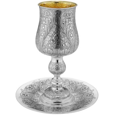 Zaramella Argenti Potir si tava Elijah Cup argint masiv Poppy Zaramella Argenti Potir si tava Elijah Cup argint masiv Poppy