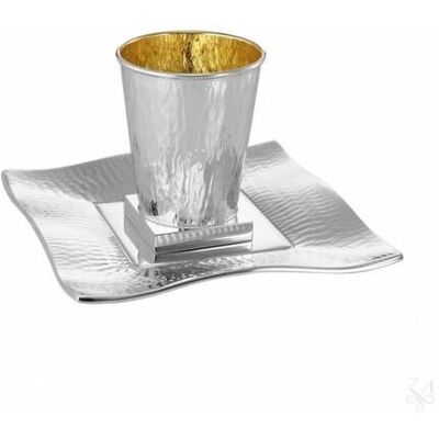 Zaramella Argenti Set pahar si tava argint masiv Conico hammered Zaramella Argenti Set pahar si tava argint masiv Conico hammered