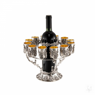 Zaramella Argenti Suport sticla cu 12 pahare argint masiv Acanthus Zaramella Argenti Suport sticla cu 12 pahare argint masiv Acanthus