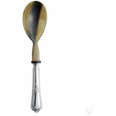 Zaramella Argenti Lingura argint masiv si corn pentru salata Floreale Zaramella Argenti Lingura argint masiv si corn pentru salata Floreale