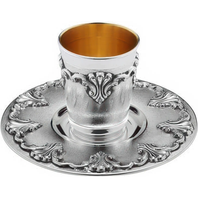 Zaramella Argenti Bar Mitzvah Kiddush pahar si tava argint masiv Maestro Zaramella Argenti Bar Mitzvah Kiddush pahar si tava argint masiv Maestro