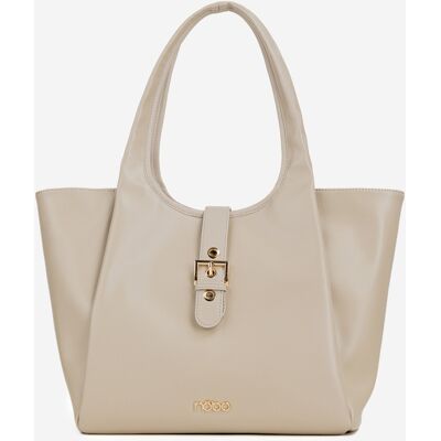 Geantă shopper cu clips NOBO BAG6010-015 Bej deschis universal Geantă shopper cu clips NOBO BAG6010-015 Bej deschis universal