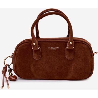 Flora&Co Geantă mică tip valiză din eco piele întoarsă Camel Annelle universal Flora&Co Geantă mică tip valiză din eco piele întoarsă Camel Annelle universal