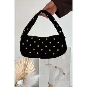 Boto Geantă Din Velur Natural Cu Ornament Negru Julisse Negru universal Boto Geantă Din Velur Natural Cu Ornament Negru Julisse Negru universal