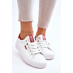 Big Star Shoes Pantofi de tenis din piele pentru femei Star Big EE274311 White Red 36 Big Star Shoes Pantofi de tenis din piele pentru femei Star Big EE274311 White Red 36