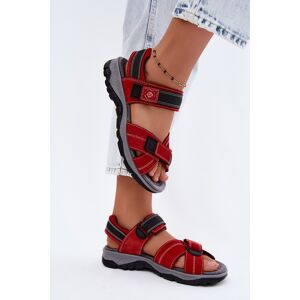 Evento Sandale Din Piele Nubuc Pentru Femei Cu Velcro Roșii Blingy 38 Evento Sandale Din Piele Nubuc Pentru Femei Cu Velcro Roșii Blingy 38