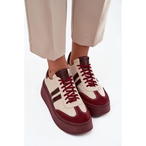Adidași din piele pentru femei pe platformă Zazoo 3775 bej-vinovat 41 Adidași din piele pentru femei pe platformă Zazoo 3775 bej-vinovat 41