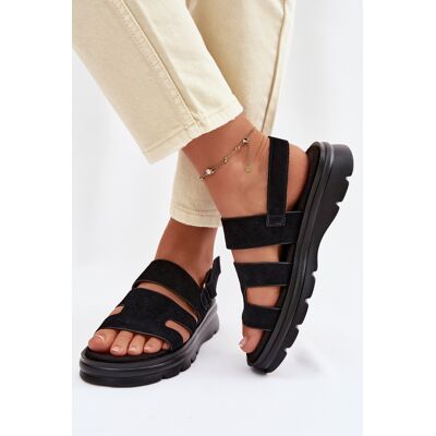 Big Star Shoes Sandale Dama din Velur Big Star TT274484 Negru 38 Big Star Shoes Sandale Dama din Velur Big Star TT274484 Negru 38