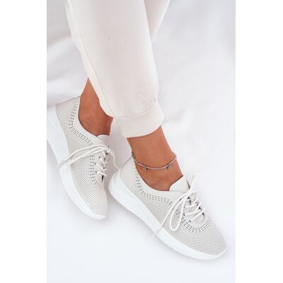 Pantofi Sport din Piele pentru Femei Vinceza 79532 Albi 38 Pantofi Sport din Piele pentru Femei Vinceza 79532 Albi 38